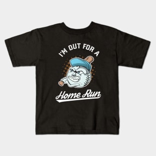 Baseball Mascot Out for A Home Run Kids T-Shirt